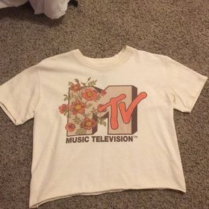 Cream MTV floral top
